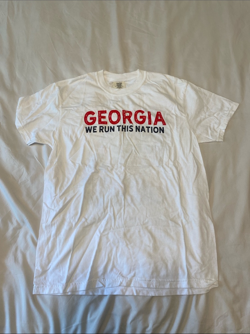 UGA/Braves Comfort Colors White Short-Sleeve Tee with Red Georgia Graphic